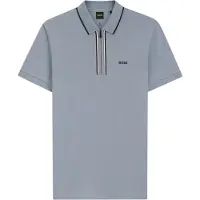 BOSS for man. 50555698 Philix GOC gray zip polo shirt (M), Casual, Grey, Cotton, Short sleeve