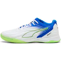 Puma Iberio V Futsal Boots Unisex, Shoes, White/Green Glare/Ultra Blue, 44.5