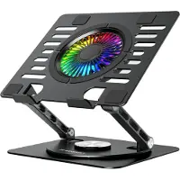 Wozinsky WDCX-X16-AS CoolBase RGB 360° kjølestativ for laptop og nettbrett - svart