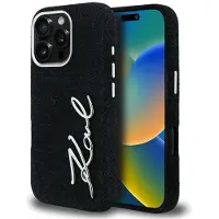 Karl Lagerfeld FW Jeans iPhone 16 Pro Max-etui med signaturlogo – svart