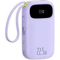 Baseus EnerFill FC21 Qpow 3 Ultra 20000 mAh 22,5 W powerbank m/display + kabel – lilla