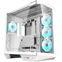 Darkflash DY470 PC-kabinett (hvit) + 4 vifter
