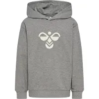 Hummel Hettegenser - hmlJR Reg Tukas - Grå Melert m. Logo - - 5-6 år (110-116) - Hettegenser