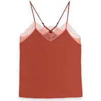 Scotch & Soda Satin With Lace Detial Ermeløs T-skjorte