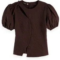 Scotch & Soda Puff Textured Kort Ermet Bluse