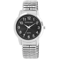 Excellanc Herreklokke med stållenke / Armbåndsur / Klokke – Sølv/svart