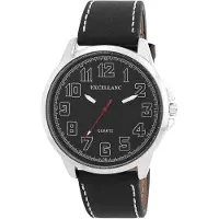 Excellanc Herreklokke 45 mm – med reim i svart kunstskinn