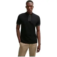 BOSS for man. 50525147 Black Pariq polo shirt (XL), Casual, Cotton, Short sleeve
