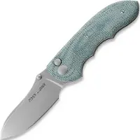 Viper Moon foldekniv, Stonewashed, Teal Canvas Micarta