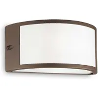 Ideal Lux utendørs vegglampe Rex-1 brun, aluminium bredde 25 cm
