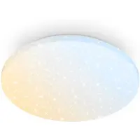 Briloner LED-taklampe Luminus, CCT, Ø 34 cm, hvit, stjernehimmel