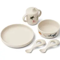 Liewood Spisesett - Silikon - 5 Deler - Ryle trykt - Sea Creatu - - OneSize - Spisesett