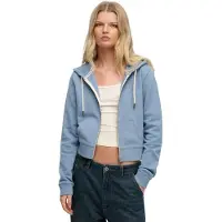 Superdry for woman. W2012286A Essential Logo Cropped blue sweatshirt (XS), Casual, Cotton