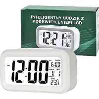 Vega vekkerklokke TRUSTY LARGE LCD hvit ZG21