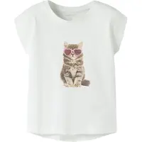 Name it T-skjorte - NmfVotia - Bright White/Solbriller CAT - - 3 år (98) - T-skjorte