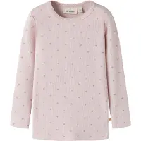 Lil´ Atelier Lil' Atelier Genser - Rib - NmfGago - Stille Violet/Heart - - 4 år (104) - Genser