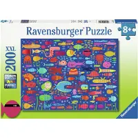 Ravensburger Puslespill - 200 Brikker XXL - Morsom Fish Friends - - OneSize - Puslespill