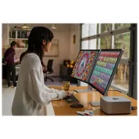 Apple Studio Display Nano-texture glass - LCD-skjerm - 27" - 5120 x 2880 5K @ 60 Hz - 600 cd/m² - Thunderbolt 5 - høyttalere med sub-bass