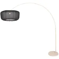 Steinhauer Bueformet gulvlampe Sparkled Light, kremfarget/svart nylon, 240 cm