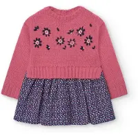 Boboli Knitwear Combined Kjole Med Lange Ermer