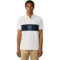 Hackett London for man. HM5600187 White H-Panel Polo Shirt (XL), Casual, Cotton, Short sleeve