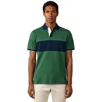 Hackett London for man. HM5600207 Green Nbr Polo Panel (M), Casual, Cotton, Short sleeve