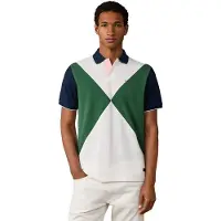 Hackett for man. HM5600208 Off-white Nbr Diamond polo shirt (M), Casual, Cotton, Short sleeve