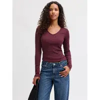 JJXX Freya Straight Fit T-skjorte Med Lange Ermer Og V-hals