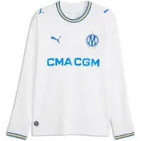 Puma Olympique de Marseille 26/27 Home Long Sleeve Jersey Men, Clothing, White/Royal, XXL