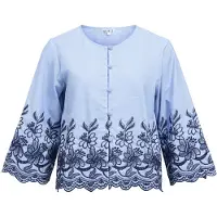 Object Brodert Croppet Bluse