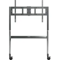 Viewsonic VB-STND-009 - Vogn - for interaktiv flatpanel / LCD-display - slim trolley - stål, polyurethane (PU) wheels - skjermstørrelse: 65-105 - monteringsgrensesnitt: inntil 1000 x 600 mm