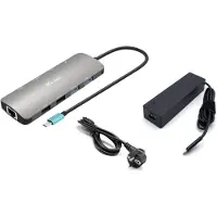 I-Tec Nano Dock - Dokkingstasjon - USB-C / USB4 / Thunderbolt 3 / Thunderbolt 4 - 2 x HDMI - 1GbE - 100 watt - Europa