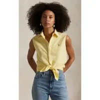 Ralph Lauren for woman. 211968896004 Sleeveless Shirt yellow (M), Casual, Cotton, Sleeveless / Straps