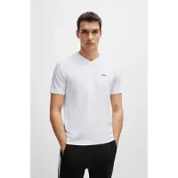 BOSS for man. 50506347 T-shirt V white (L), Casual, Cotton, Short sleeve