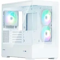 Zalman P30 V2 - MT - micro ATX - sidepanel med vindu (herdet glass) - ingen strømforsyning (ATX) - hvit - USB/lyd