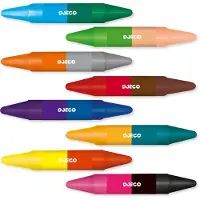Djeco Fettfarger - 2-I-1 - 8 stk. - Flerfarget - - OneSize - Fargesett