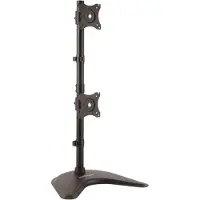 StarTech.com Startech Vertical Dual Monitor Stand - Supports Monitors 13 to 27 - Adjustable - Computer Monitor Stand for Double Stacked VESA Monitors - Black (ARMBARDUOV) - Stativ - for 2 skjermer - robust stål -