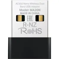 Mercusys MA30N, Trådløs, USB, WLAN, Wi-Fi 5 (802.11ac), 1300 Mbit/s, Hvit