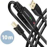 Axagon ADR-210B - Skriverkabel - USB (hann) til USB-type B (hann) - 5 V - 500 mA - 10 m - aktiv forsterker