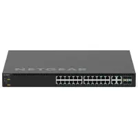 Netgear M4350-24M4X4V - Switch - L3 - Styrt - 24 x 100/1000/2.5G (PoE++) + 4 x 100/1000/2.5G/5G/10G (PoE++) + 4 x 25 Gigabit SFP28 - front til baks...