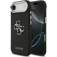GUESS Grained Big 4G Classic Logo-etui til iPhone 17 Air – svart