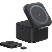 Baseus MagPro 3in1 25W MagSafe Compatible Inductive Charger for Phone and Smartwatch - Black