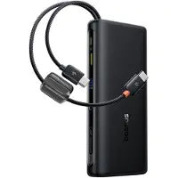 Baseus EnerFill FC41 20000mAh 100W Power Bank with Digital Display and Built-in Dual USB-C Cable - Black - 20000 mAh