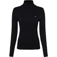 Gant for woman. 4800102 Eights Knitted Pullover with Swan Neck in Navy Stretch Cotton (XL), Casual