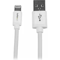 StarTech.com Startech 2m (6ft) Long White Apple 8-pin Lightning Connector to USB Cable for iPhone / iPod / iPad - Charge and Sync Cable (USBLT2MW) - Lightning-kabel - Lightning hann til USB hann - 2 m - dobbeltis
