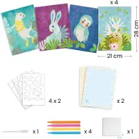 Djeco Kreativt leker - Kreativ med papir m. Trekpapir - - OneSize - Kreativt leker