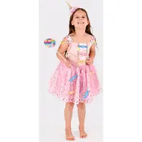 Den Goda Fen Kostymer - Dress Candy - Rosa - - 6-8 år (116-128) - Kostymer