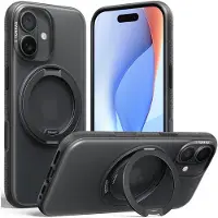 Torras iPhone 17 O Fitness-deksel med 360 kickstand - MagSafe-kompatibel - Svart