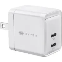 HyperDrive HyperJuice - Strømadapter - GaN - 35 watt - QC 3.0, Power Delivery 3.0 + PPS - 2 utgangskontakter (USB-C) - hvit - Europa