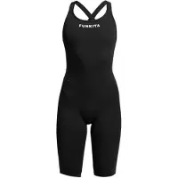 Funkita Fast Legs Still Black åpen Rygg Konkurransebadedrakt
